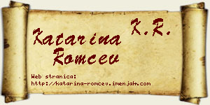 Katarina Romčev vizit kartica